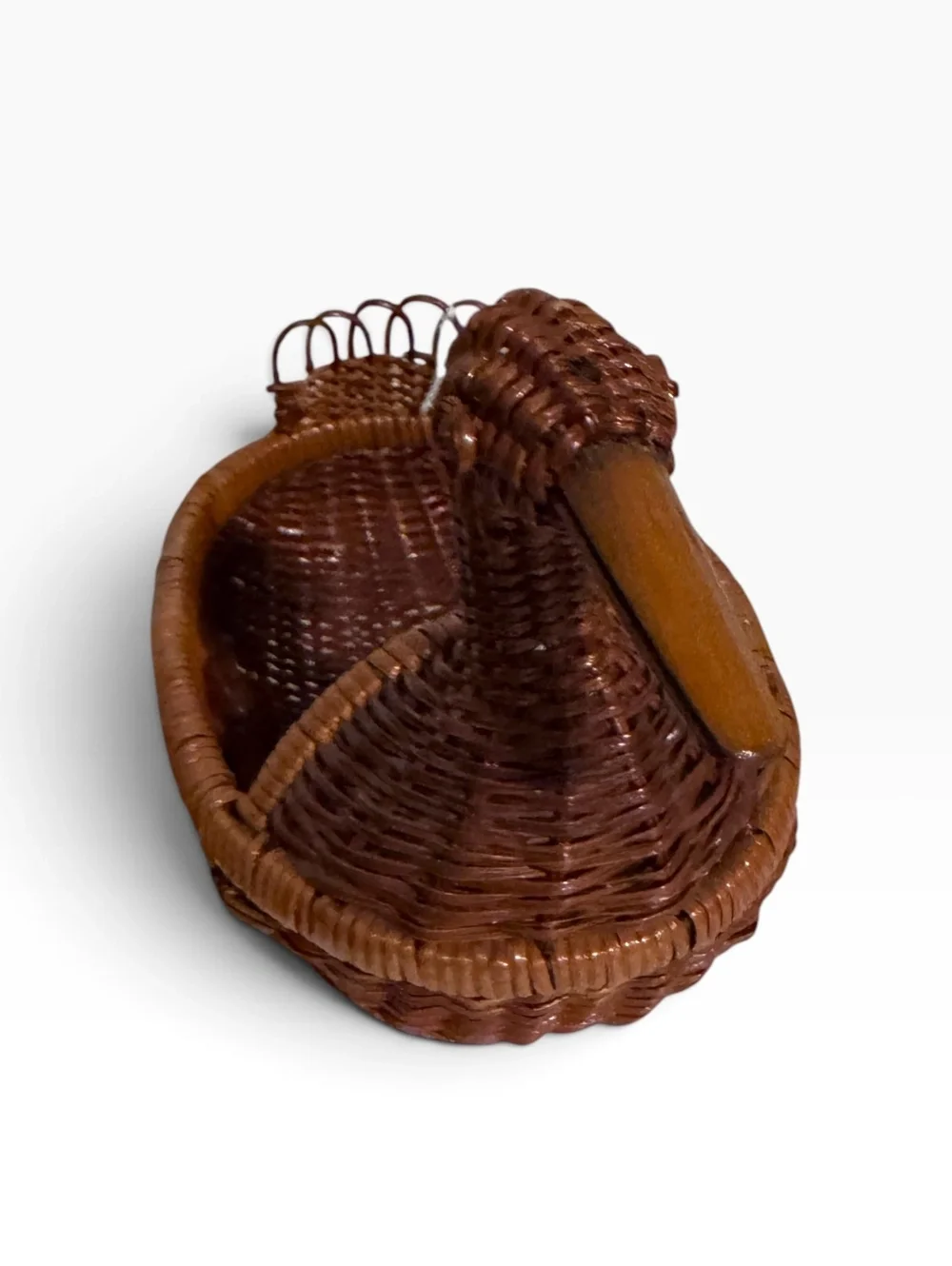 Vintage Wicker Duck Basket Handwoven Rattan Bird Goose Boho Farmhouse Decor